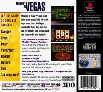 Midnight in Vegas (EU) box cover back